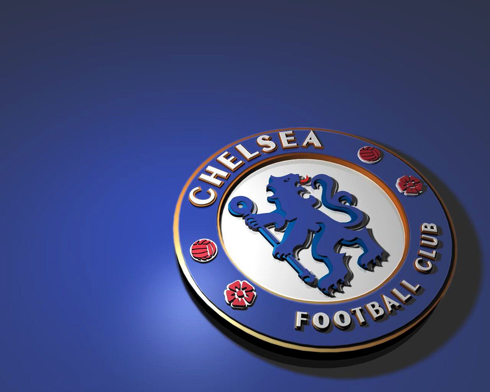 Chelsea FC, 3D-Wappen, Blauer Hintergrund, Minimalistisch, HD Wallpaper