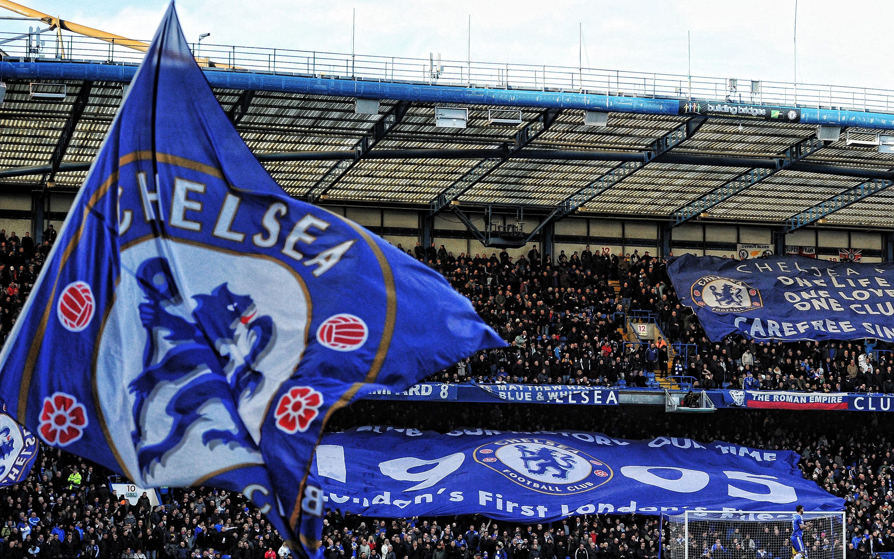 Stamford Bridge, Chelsea FC, Fahne, Fans, Stadion, Tribüne, 2K, MacBook-Hintergrundbild