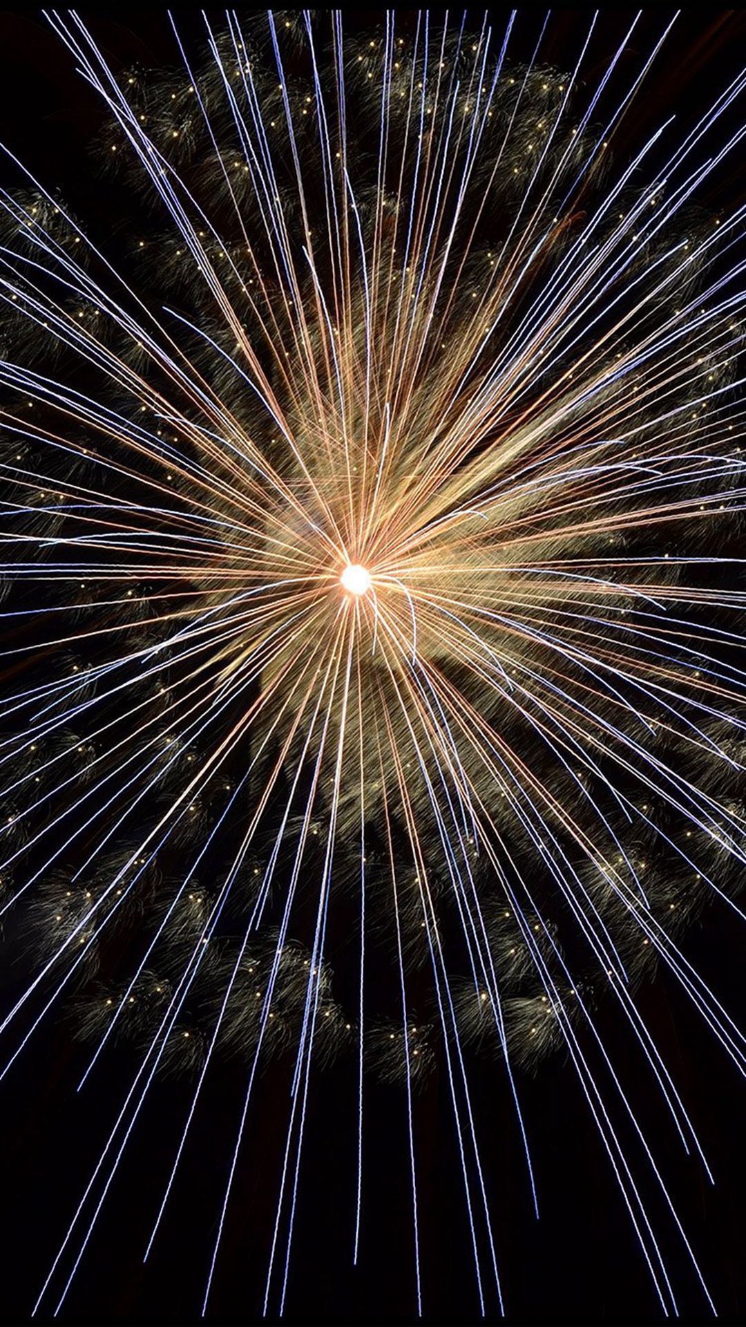 Feuerwerk, Goldregen, Silvester, Nacht, Hochformat, Hintergrundbild fürs Smartphone