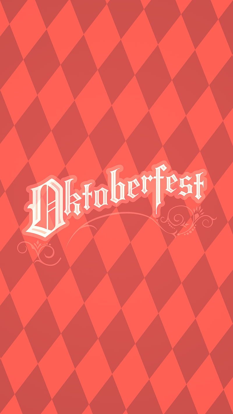 Oktoberfest, Rautenmuster, Rot, Schriftzug, Minimalistisch, Sperrbildschirm fürs iPhone