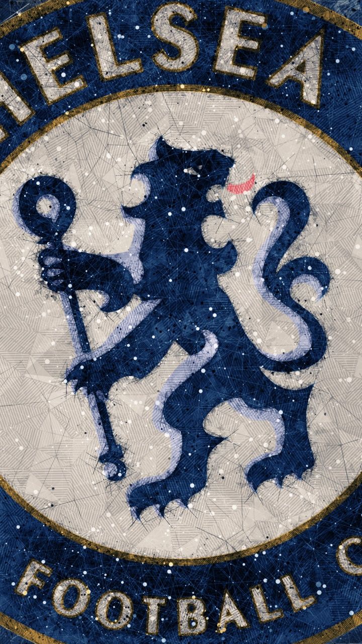 Chelsea FC, Wappen, Stoffstruktur, Nahaufnahme, Hochformat, HD, Handy-Hintergrundbild