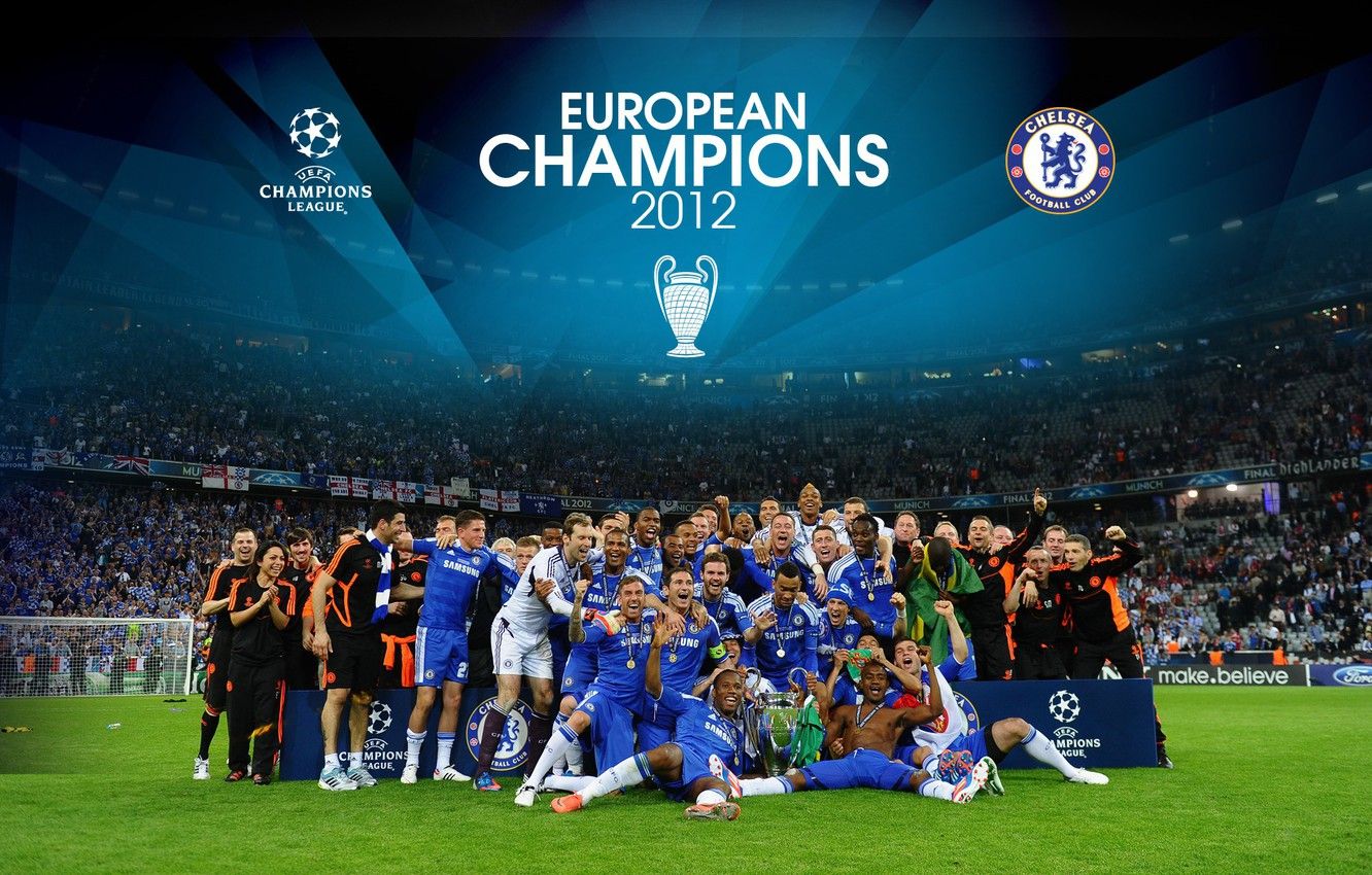Chelsea FC, UEFA Champions League, European Champions 2012, Mannschaft, Siegesfeier, HD-Desktop-Hintergrund