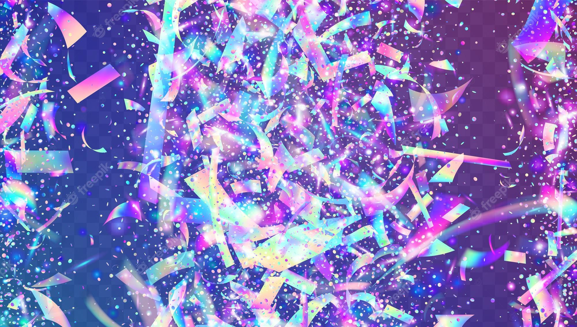 Konfetti, Holografisch, Glitzer, Lila, Party, 16:9, Full-HD-Hintergrundbild für den Desktop