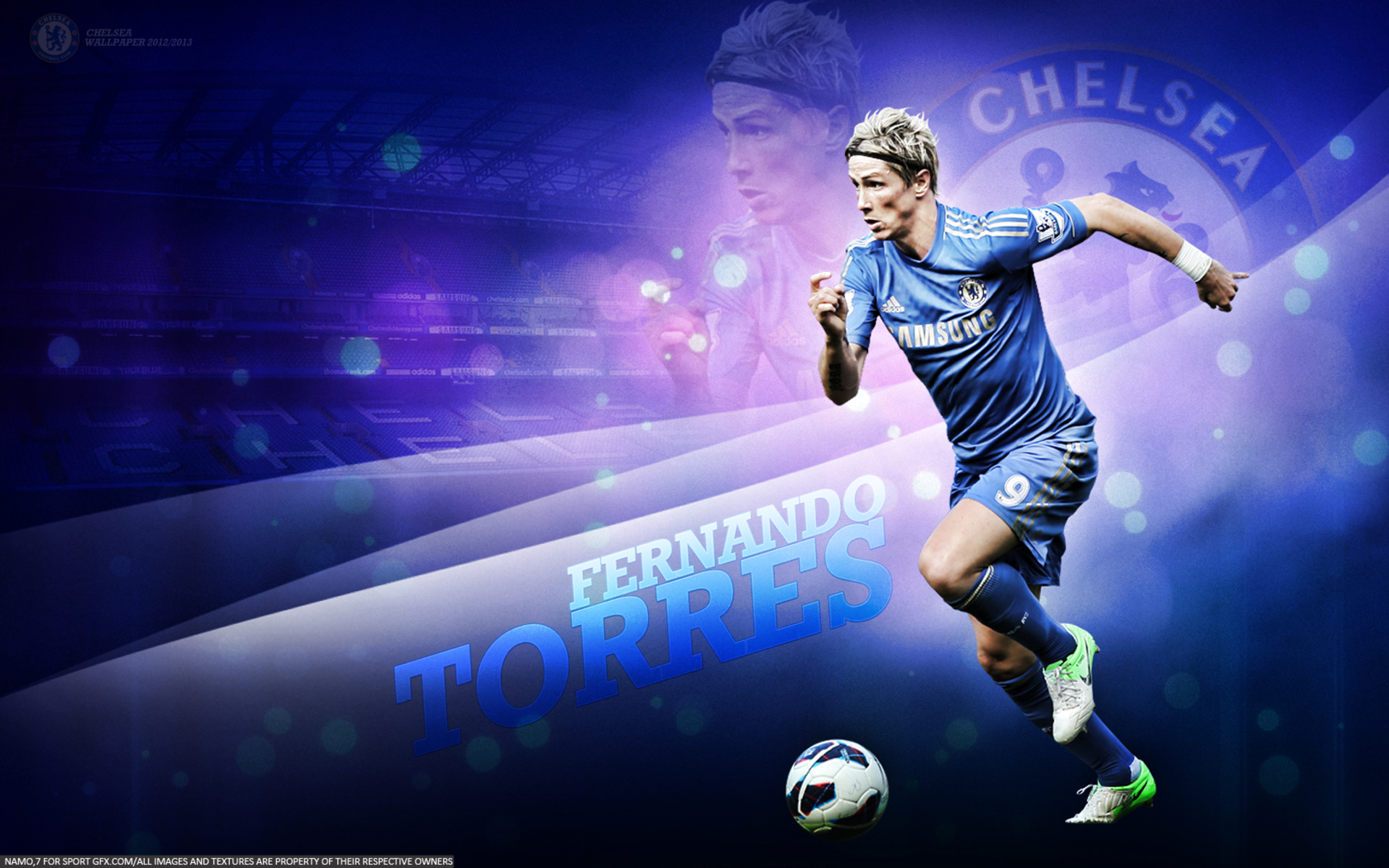 Fernando Torres, Chelsea FC, Fußballspieler, Dribbling, Lila-Blau, Full HD, Desktop-Hintergrund