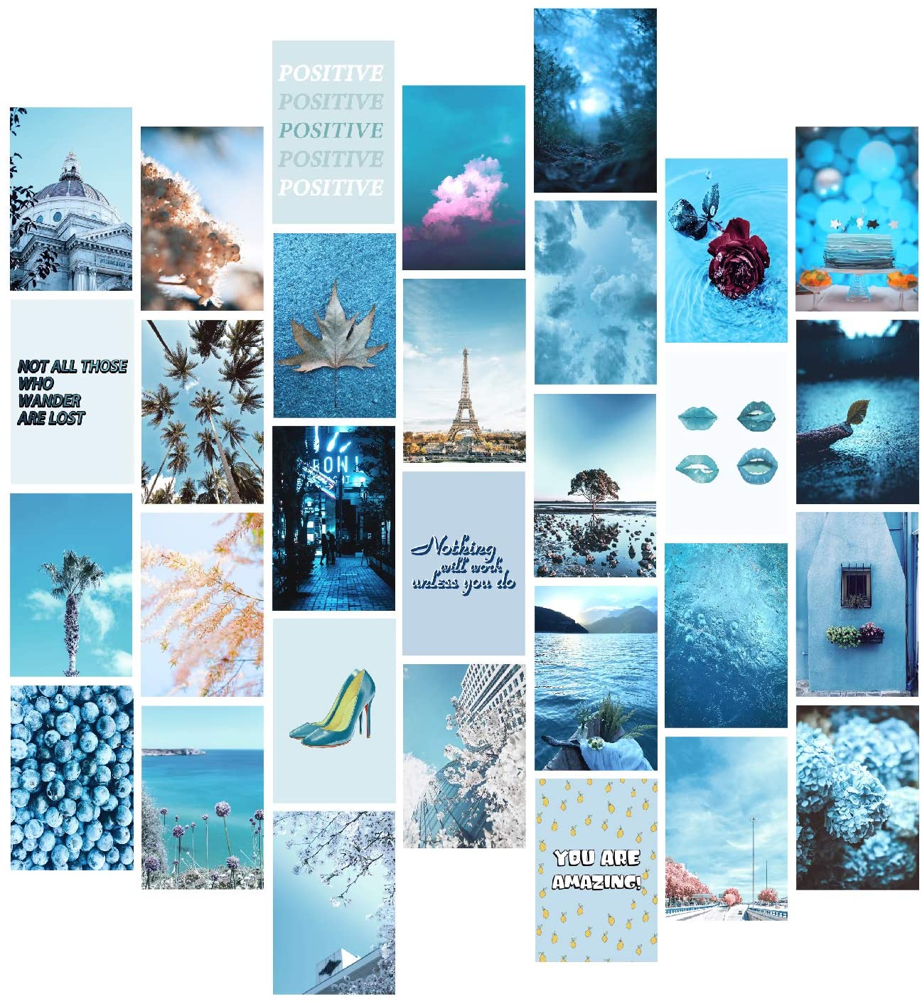 Collage, Blaue Töne, Winter, Ästhetik, Schnee, HD, Hintergrundbild fürs Tablet
