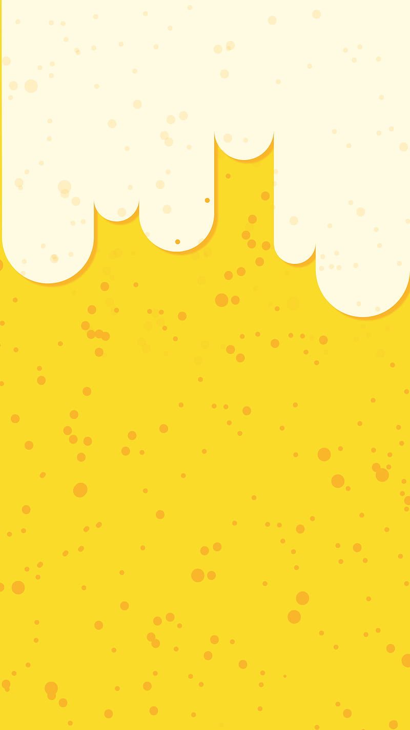 Bier, Bierschaum, Gelb, Minimalistisch, Oktoberfest, Hintergrundbild für iPhone und Android