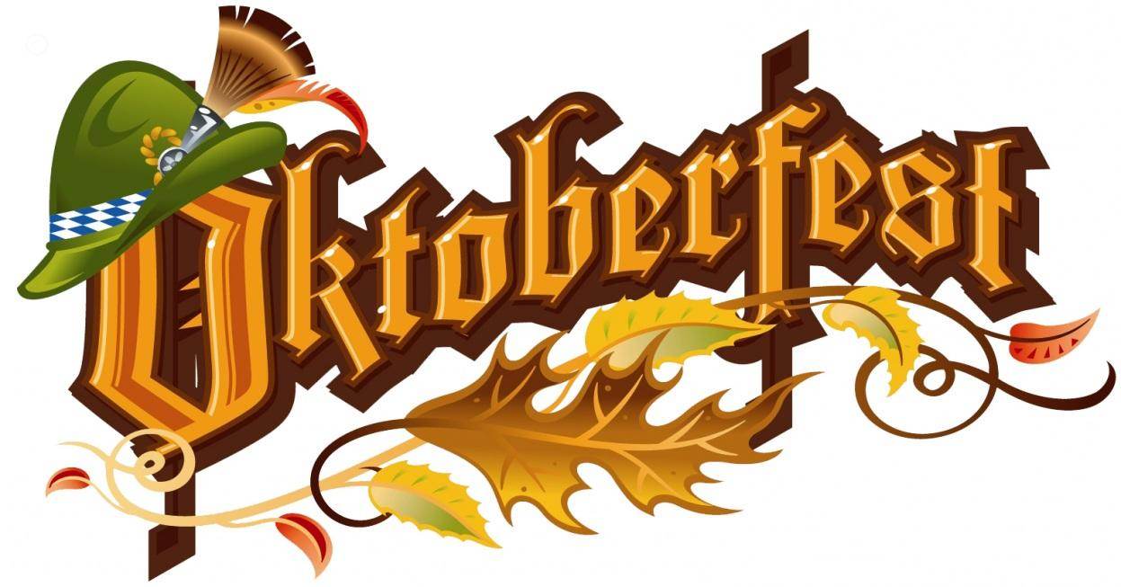 Oktoberfest, Gotische Schrift, Tirolerhut, Herbstblätter, Weißer Hintergrund, Wallpaper