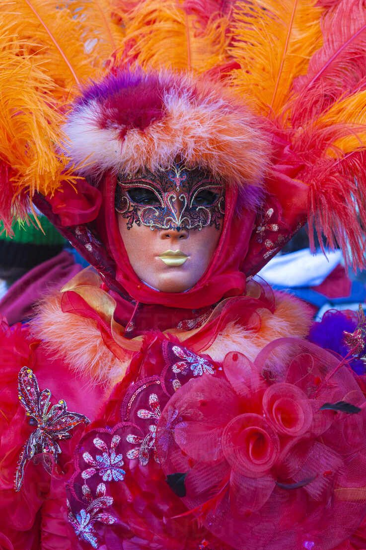 Karneval in Venedig, Venezianische Maske, Federkostüm, Rot, Kostüm, HD, Handy-Hintergrund