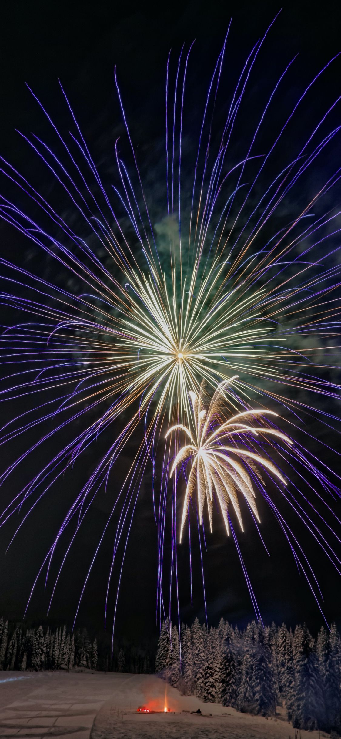 Feuerwerk, Blau, Grün, Winter, Nacht, Full HD, Hintergrundbild fürs Handy