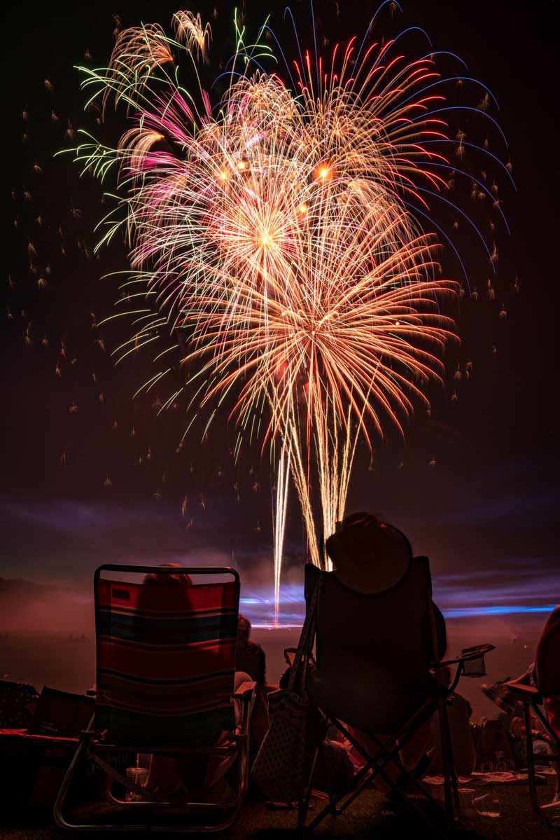 Feuerwerk, Zuschauer, Bunt, Nachthimmel, HD, iPad-Hintergrundbild