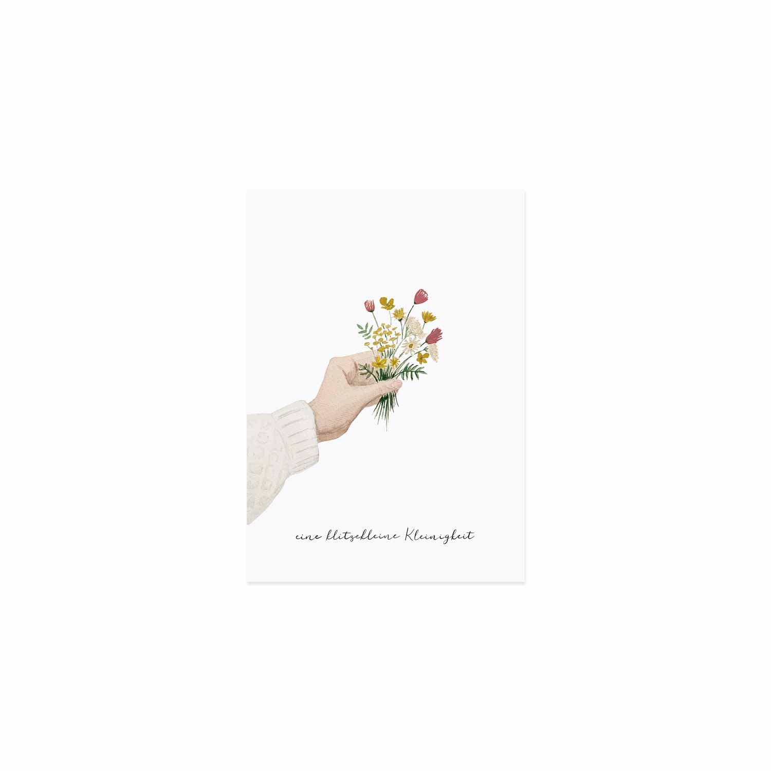 Grußkarte, Blumenstrauß, Hand, Weißer Hintergrund, Minimalistisch, HD Wallpaper
