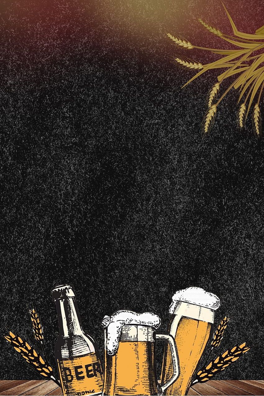 Bier, Bierflasche, Biergläser, Kreidetafel, Weizen, HD, Hintergrundbild fürs Handy