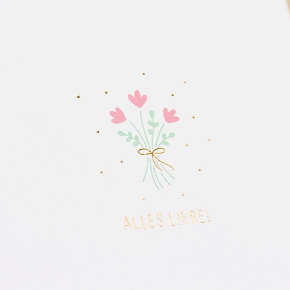 Blumenstrauß, Alles Liebe, Illustration, Weißer Hintergrund, Pastell, Wallpaper