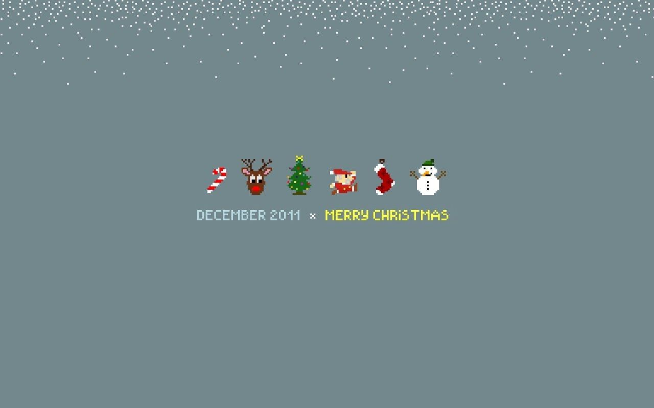 Merry Christmas, Pixel-Icons, Kalender, Grau, Minimalistisch, HD, MacBook-Hintergrundbild