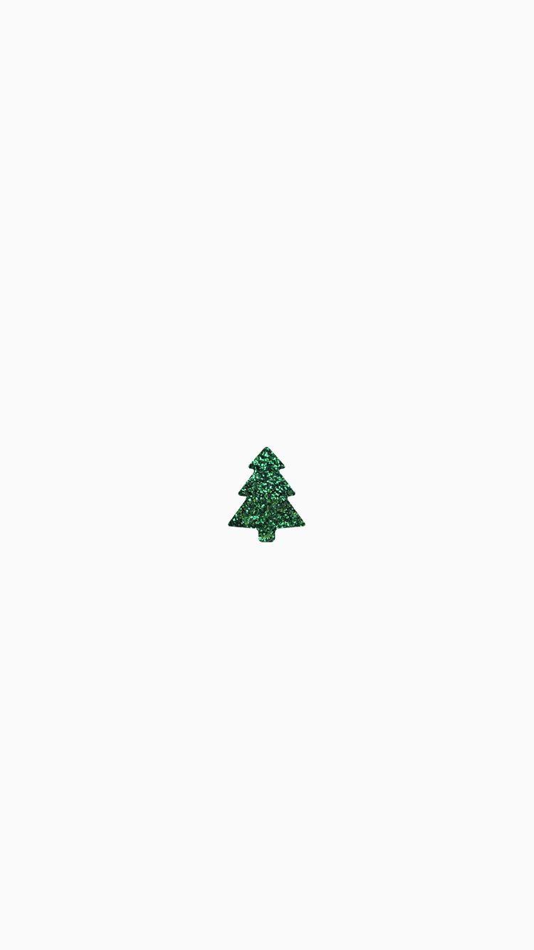 Weihnachtsbaum, Minimalistisch, Weißer Hintergrund, Kleines Motiv, Grün, Sperrbildschirm fürs iPhone