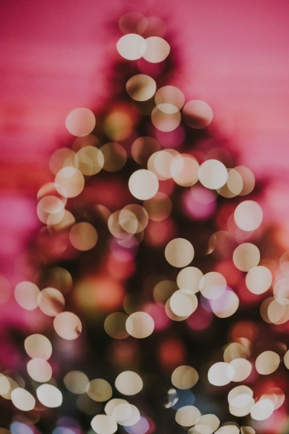 Weihnachtsbaum, Bokeh, Rosa, Lichter, Unschärfe, HD, Hintergrundbild fürs Tablet