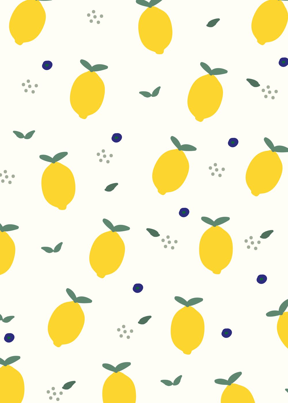 Zitronen, Muster, Gelb, Sommer, Illustration, HD, iPad-Hintergrundbild