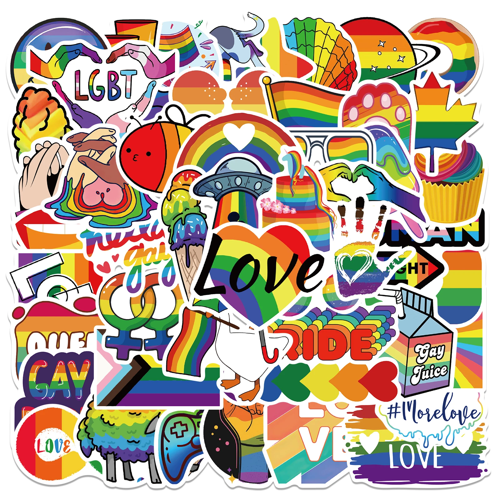 Sticker, LGBT, Love, Pride, Regenbogen, Bunt, HD, iPad-Hintergrundbild