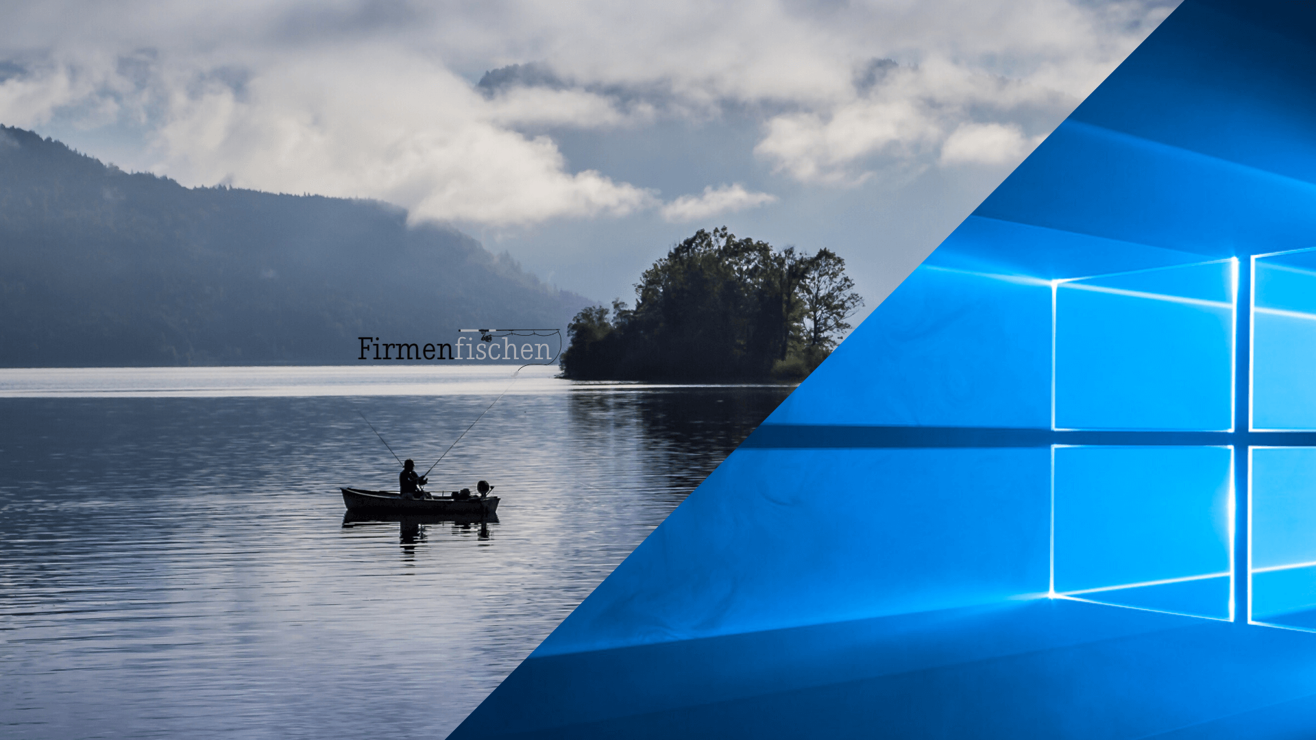 Windows 10, Logo, See, Boot, Collage, 16:9, Full-HD-Hintergrundbild für den Desktop