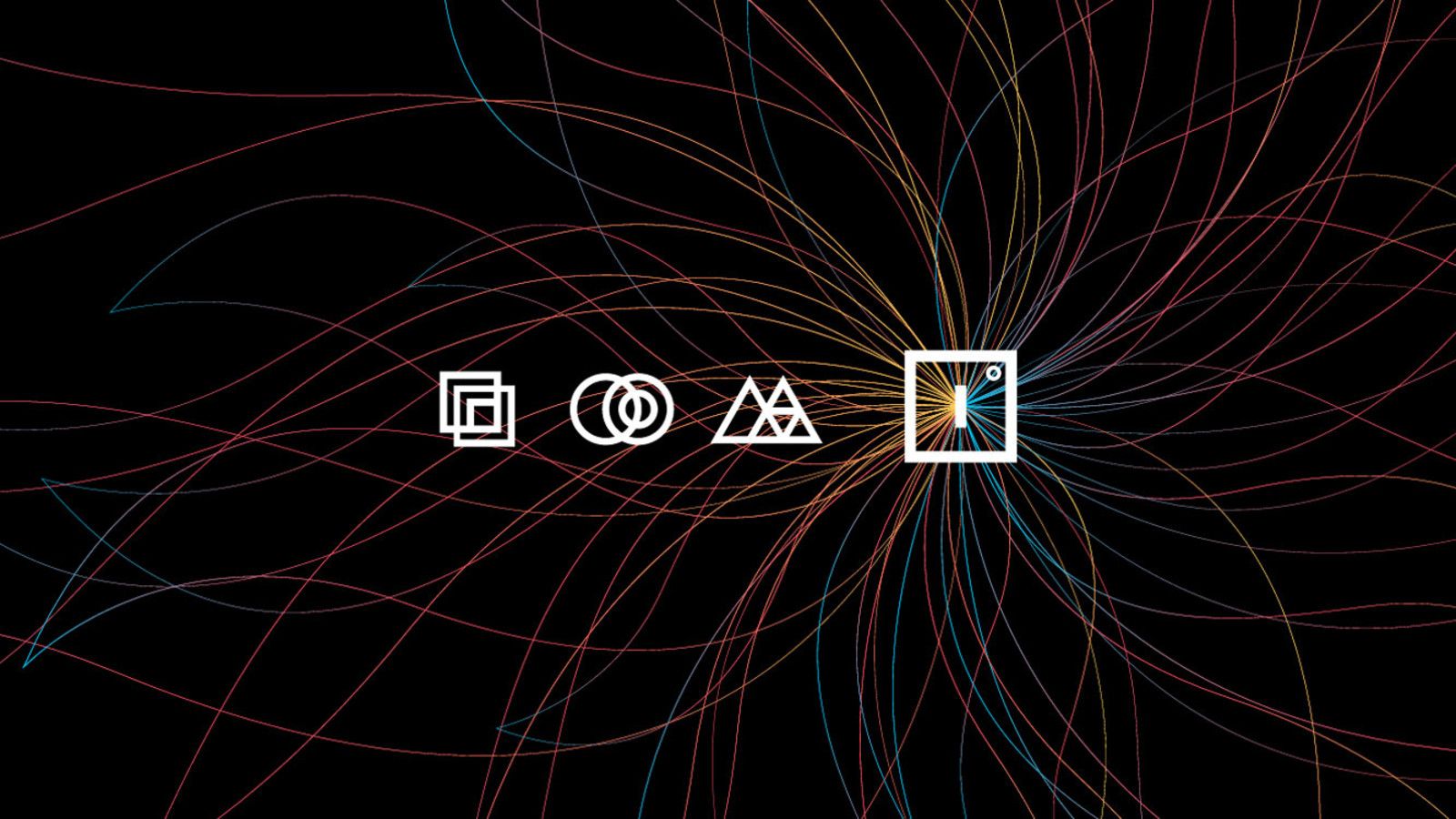 Geometrische Symbole, Linien, Abstrakt, Schwarzer Hintergrund, Bunt, HD Wallpaper