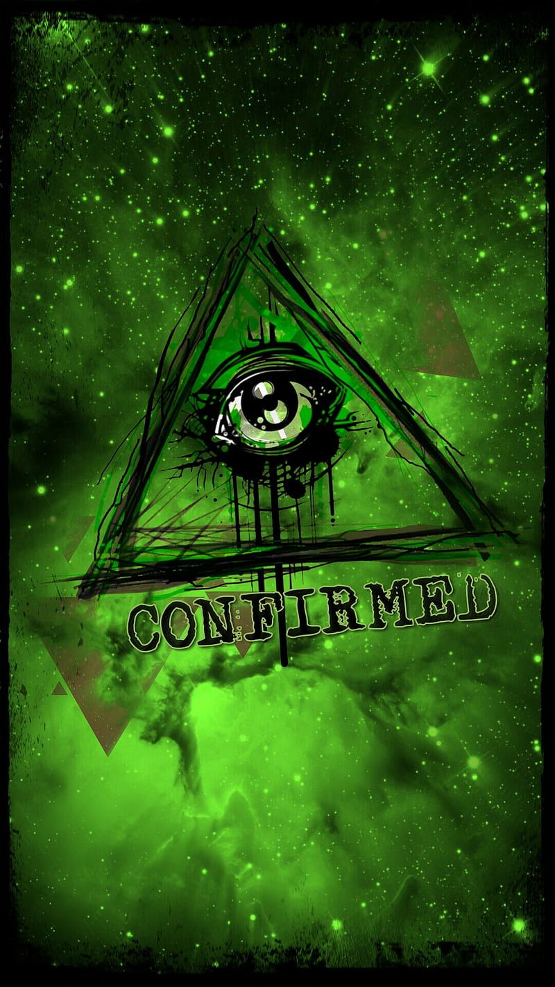 Auge der Vorsehung, Pyramide, Grün, Sterne, Confirmed, HD, Hintergrundbild fürs Handy
