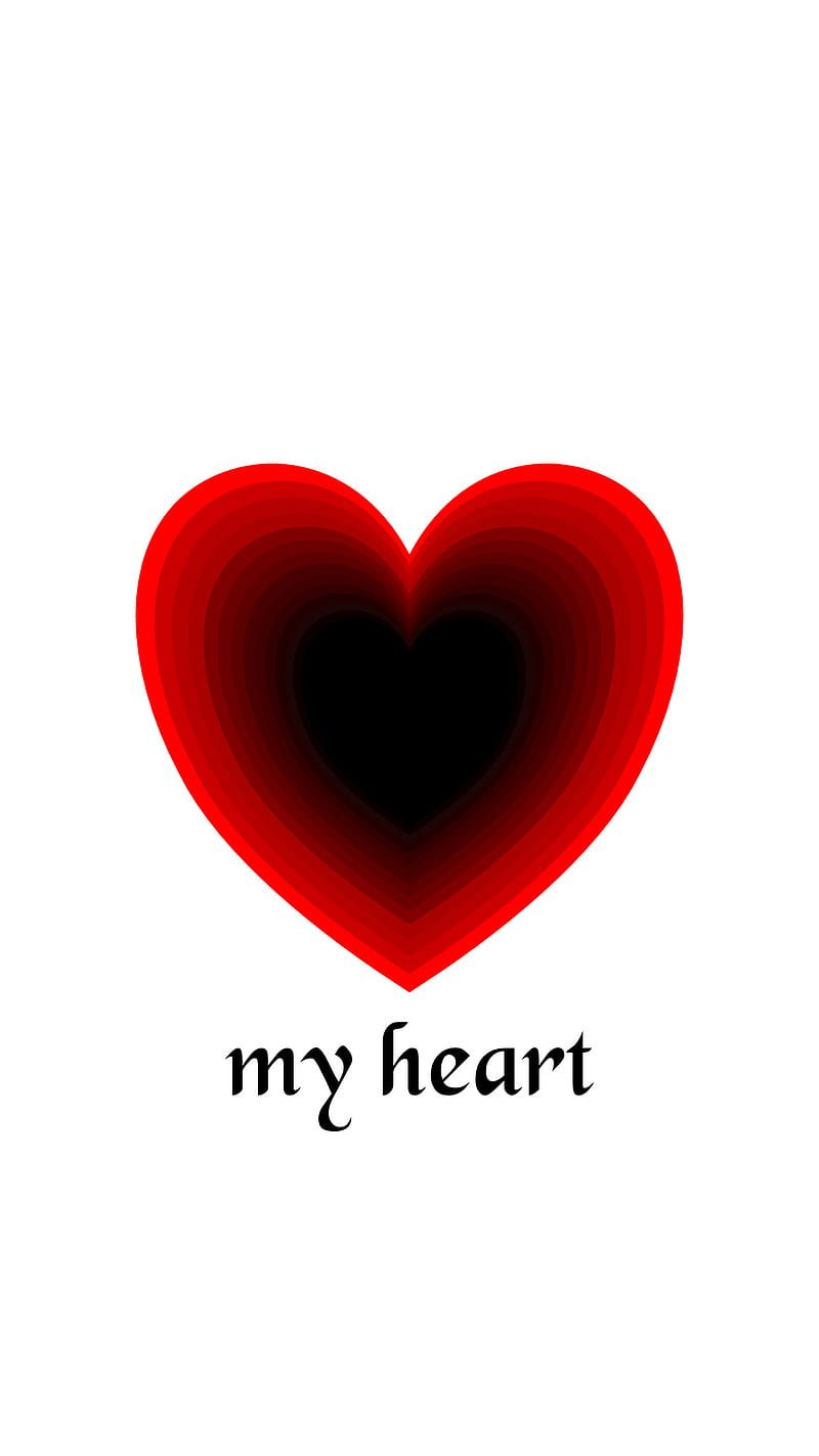 Herz, My Heart, Rot, Weißer Hintergrund, Minimalistisch, Sperrbildschirm fürs iPhone