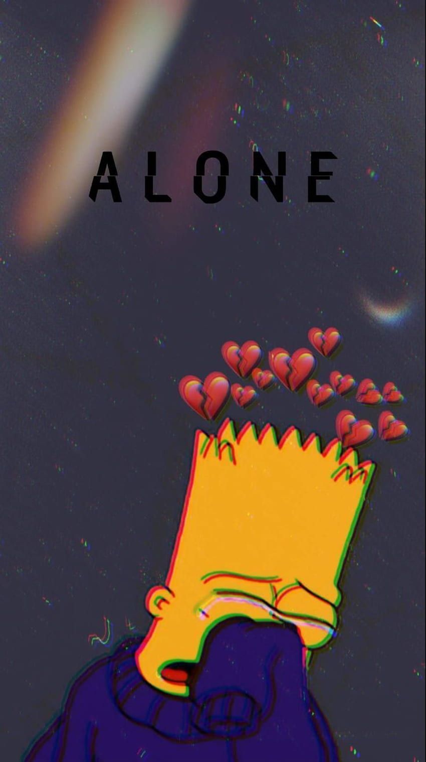 Bart Simpson, Die Simpsons, Alone, Herzen, Traurig, HD, Hintergrundbild fürs Handy