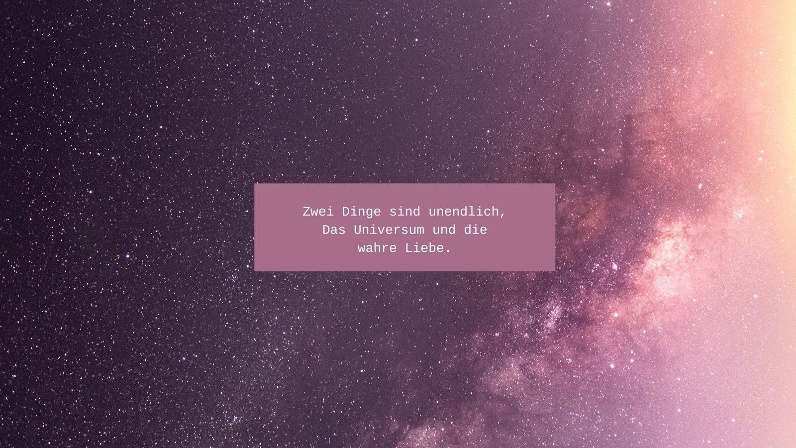 Zwei Dinge sind unendlich, Zitat, Sternenhimmel, Milchstraße, Wahre Liebe, HD, Windows-Hintergrundbild