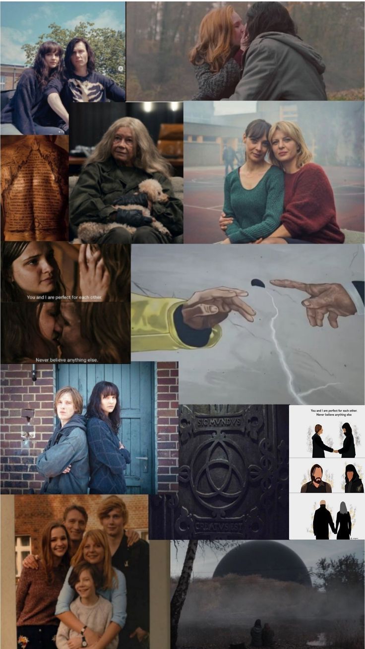 Dark, Collage, Martha Nielsen, Jonas Kahnwald, Netflix-Serie, Android-Hintergrundbild