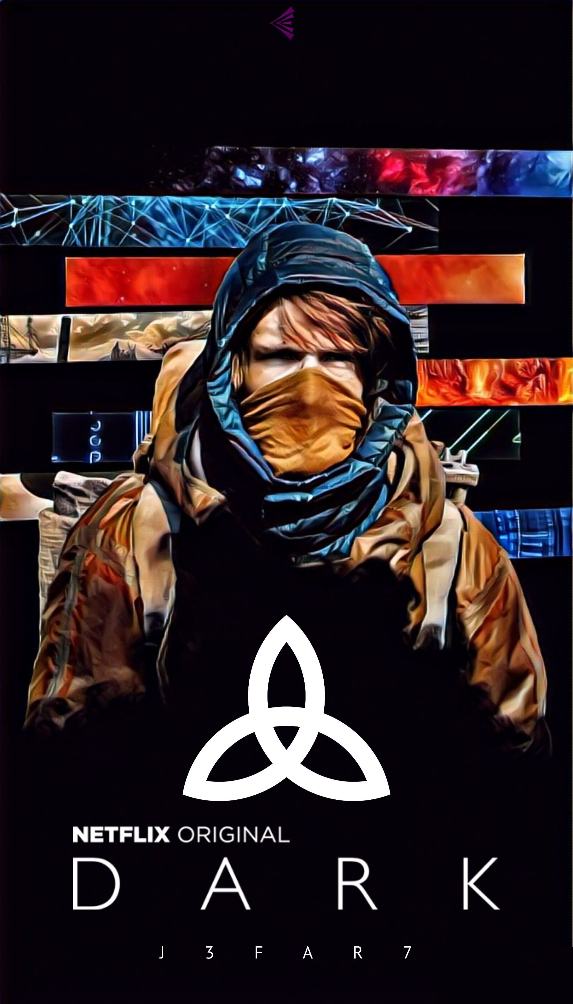 Dark, Netflix, Triquetra, Vermummte Figur, Schwarz, QHD+, Sperrbildschirm fürs iPhone