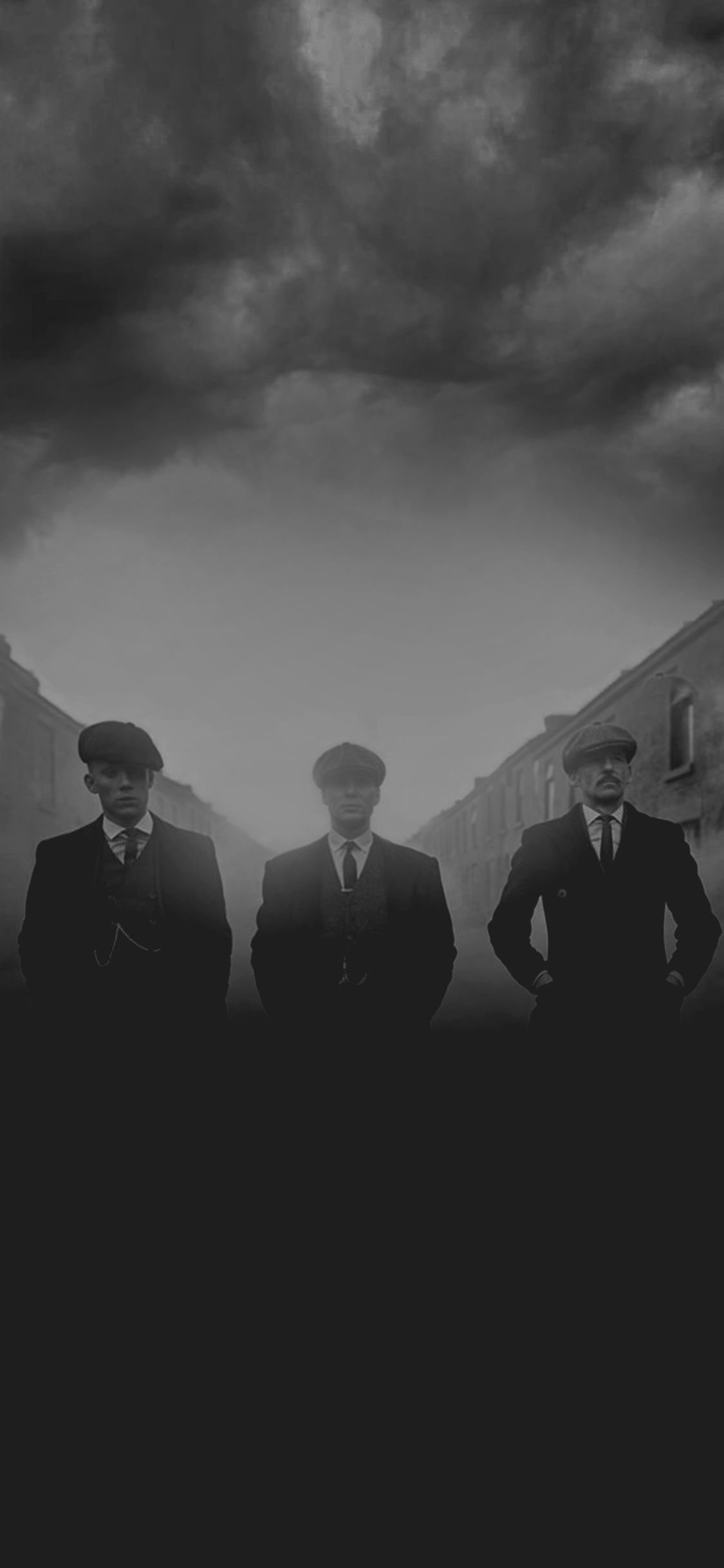 Peaky Blinders, Silhouetten, Schiebermützen, Nebel, Grau, Full HD, Handy-Hintergrundbild