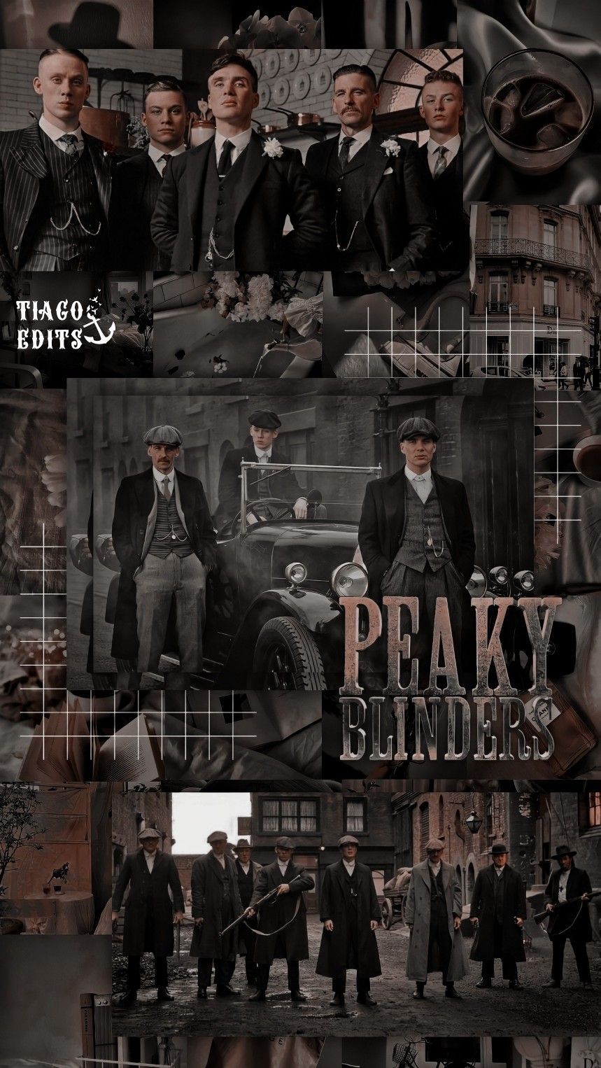 Peaky Blinders, Shelby-Familie, Collage, Schriftzug, Braun, Android-Hintergrundbild