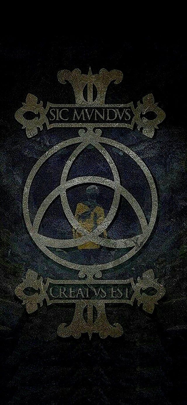 Dark, Sic Mundus Creatus Est, Triquetra, Emblem, Gold, Hintergrundbild für iPhone und Android