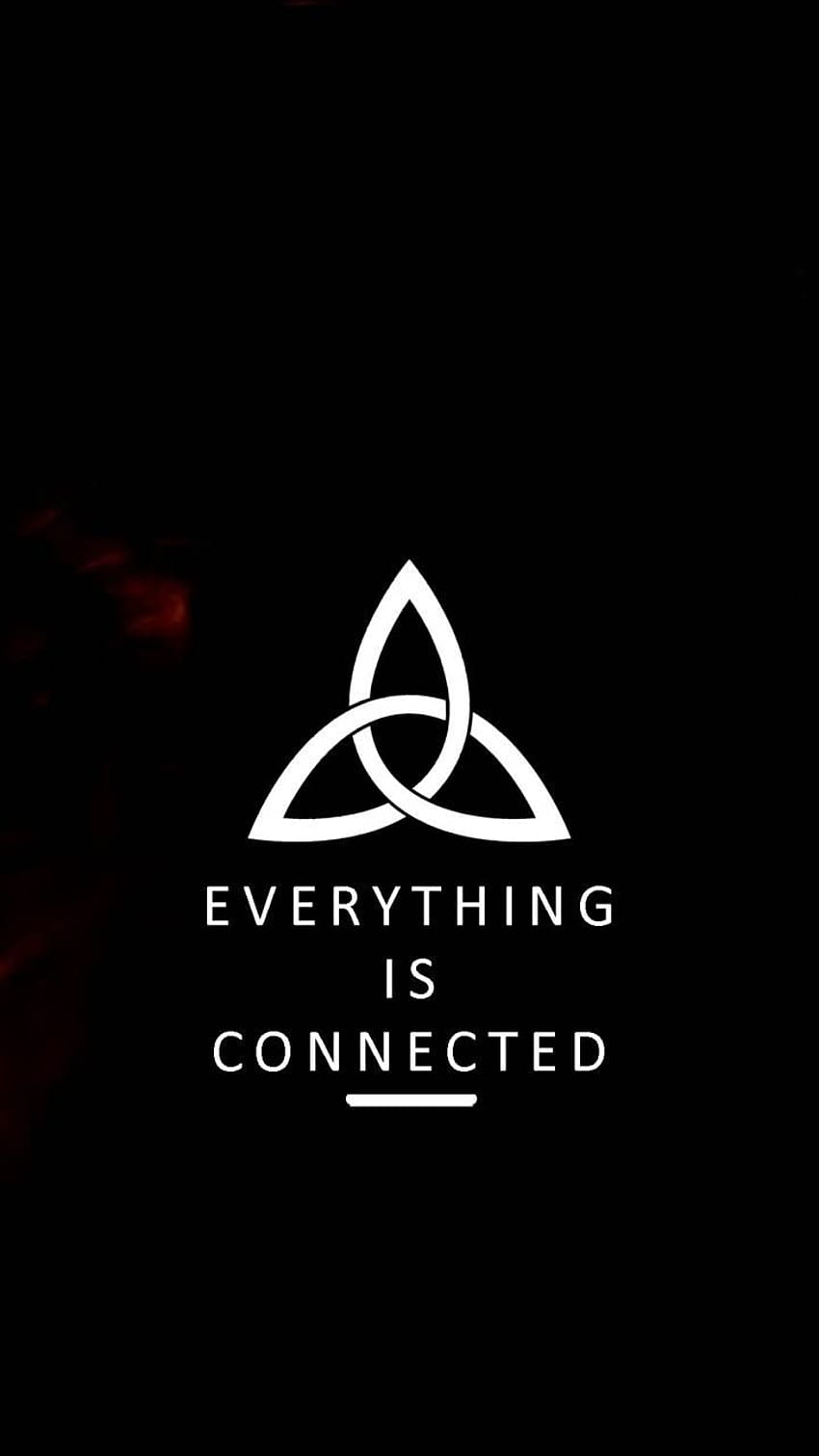 Dark, Triquetra, Everything is connected, Schwarzer Hintergrund, Minimalistisch, Sperrbildschirm