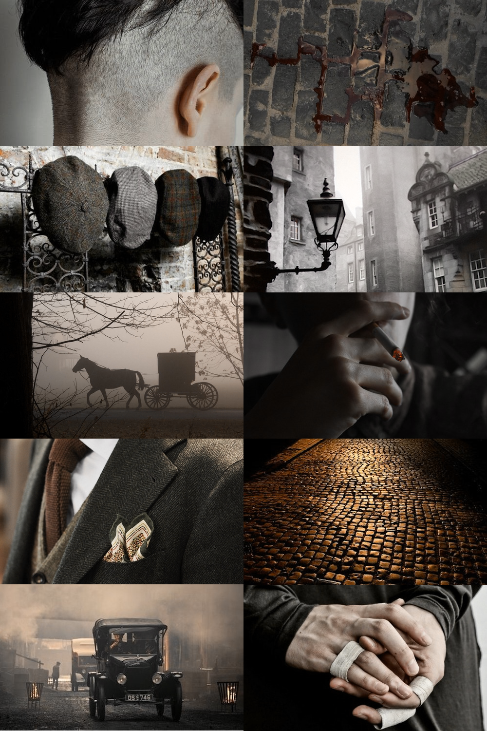 Thomas Shelby, Peaky Blinders, Collage, Schwarz-Weiß, Pferd, HD, Handy-Hintergrundbild