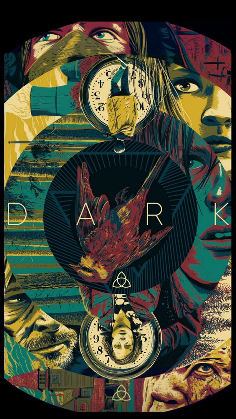Dark, Fan-Art, Bunte Illustration, Poster, Zeitreise, HD, Hintergrundbild fürs Handy