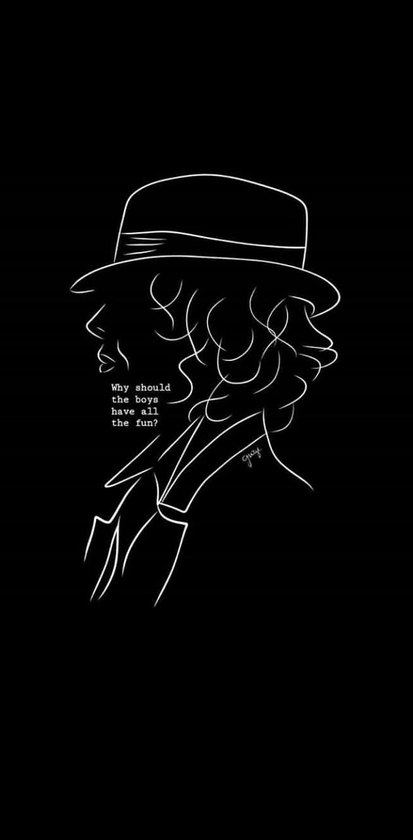 Peaky Blinders, Linienzeichnung, Hut, Zitat, Schwarzer Hintergrund, Sperrbildschirm fürs iPhone