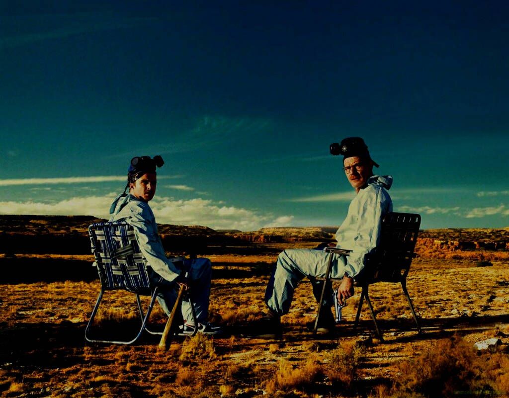 Walter White, Jesse Pinkman, Breaking Bad, Wüste, Blauer Himmel, Hintergrund
