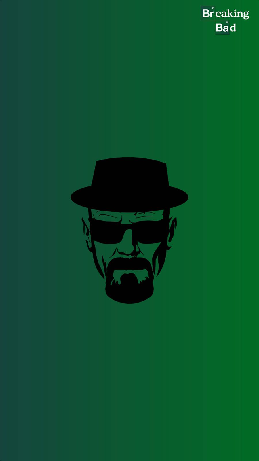 Heisenberg, Walter White, Breaking Bad, Grüner Hintergrund, Minimalismus, Sperrbildschirm fürs iPhone