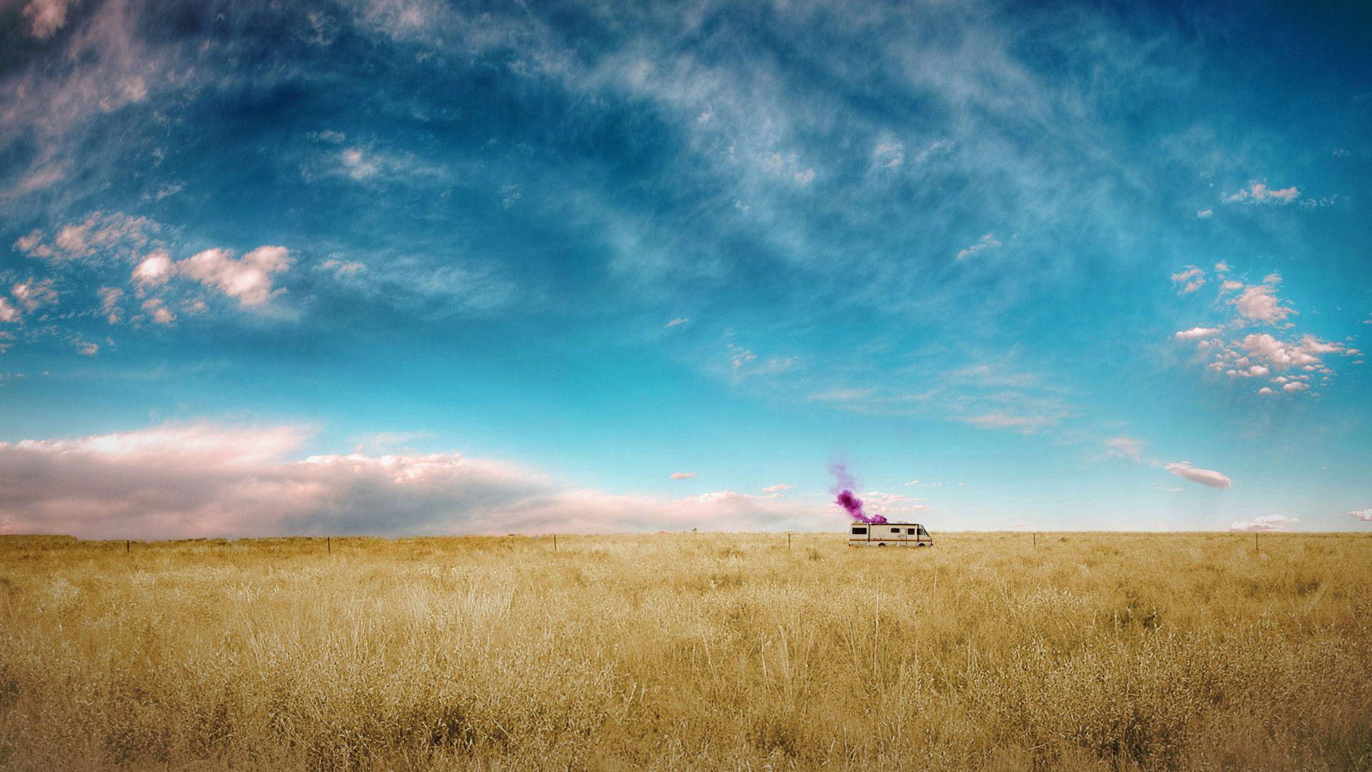 Breaking Bad, Wohnmobil, Wüste, Wolkenhimmel, Weite, 16:9, Full-HD-Hintergrundbild für den Desktop