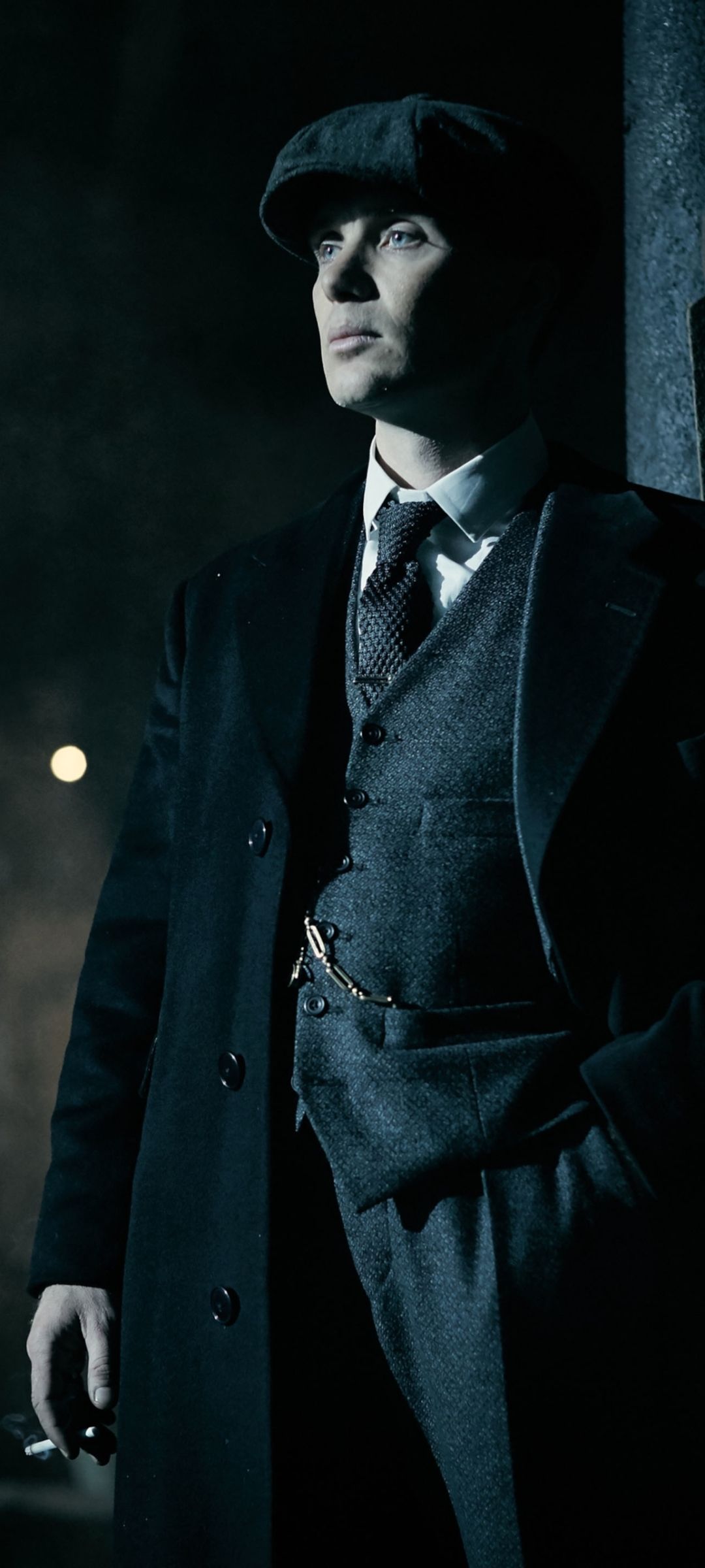 Thomas Shelby, Cillian Murphy, Peaky Blinders, Mantel, Dunkel, Full HD, Handy-Hintergrundbild