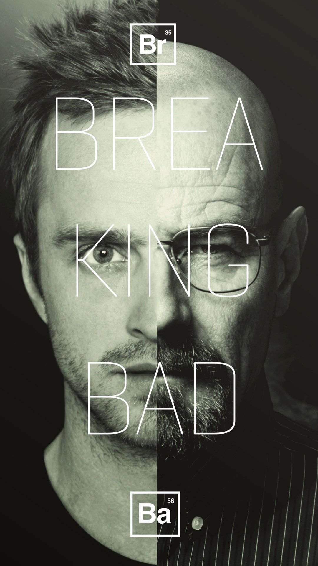 Jesse Pinkman, Walter White, Breaking Bad, Logo, Schwarzweiß, Full HD, iPhone-Hintergrundbild
