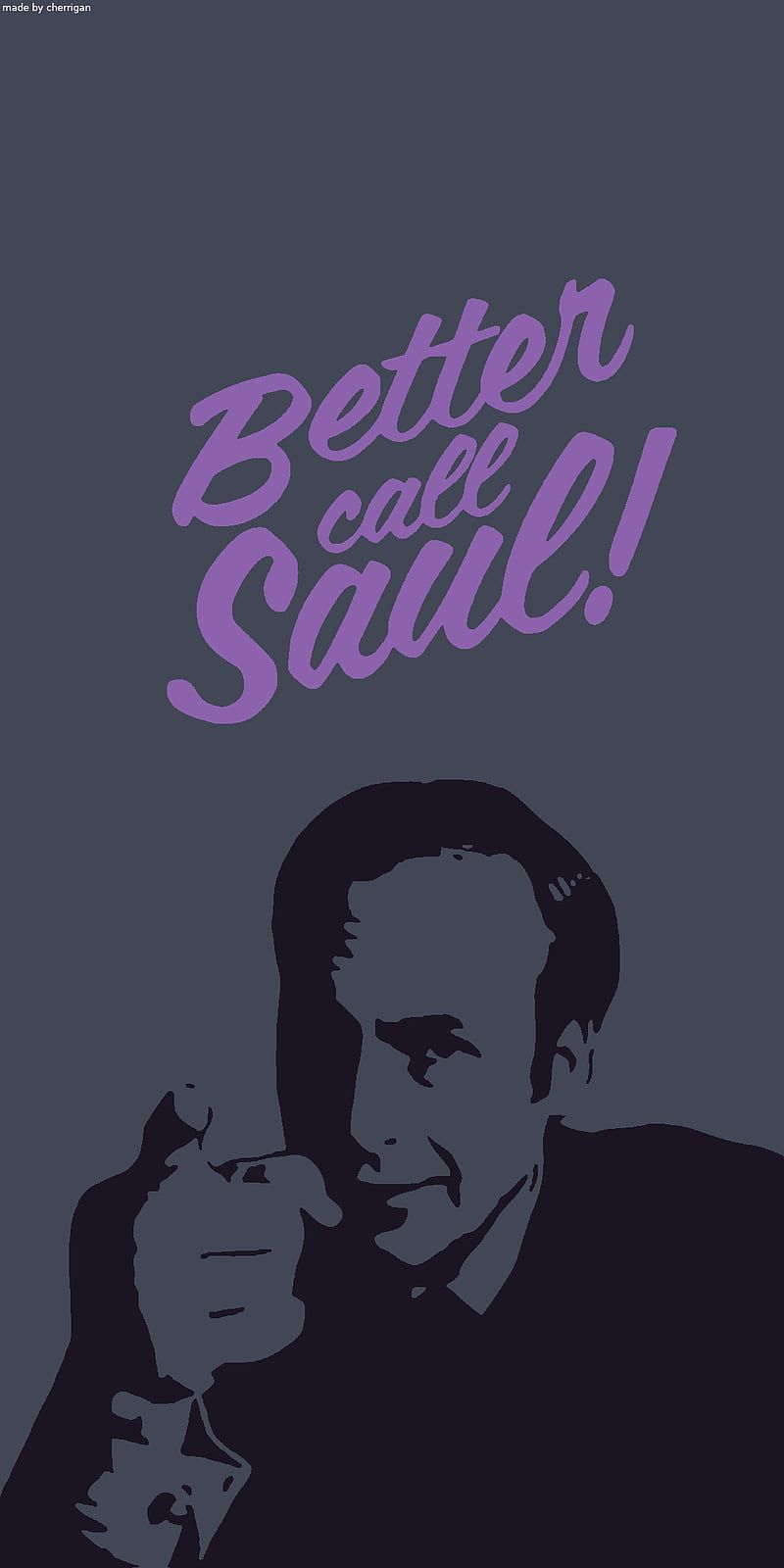Saul Goodman, Better Call Saul, Bob Odenkirk, Grauer Hintergrund, Lila Schrift, Sperrbildschirm