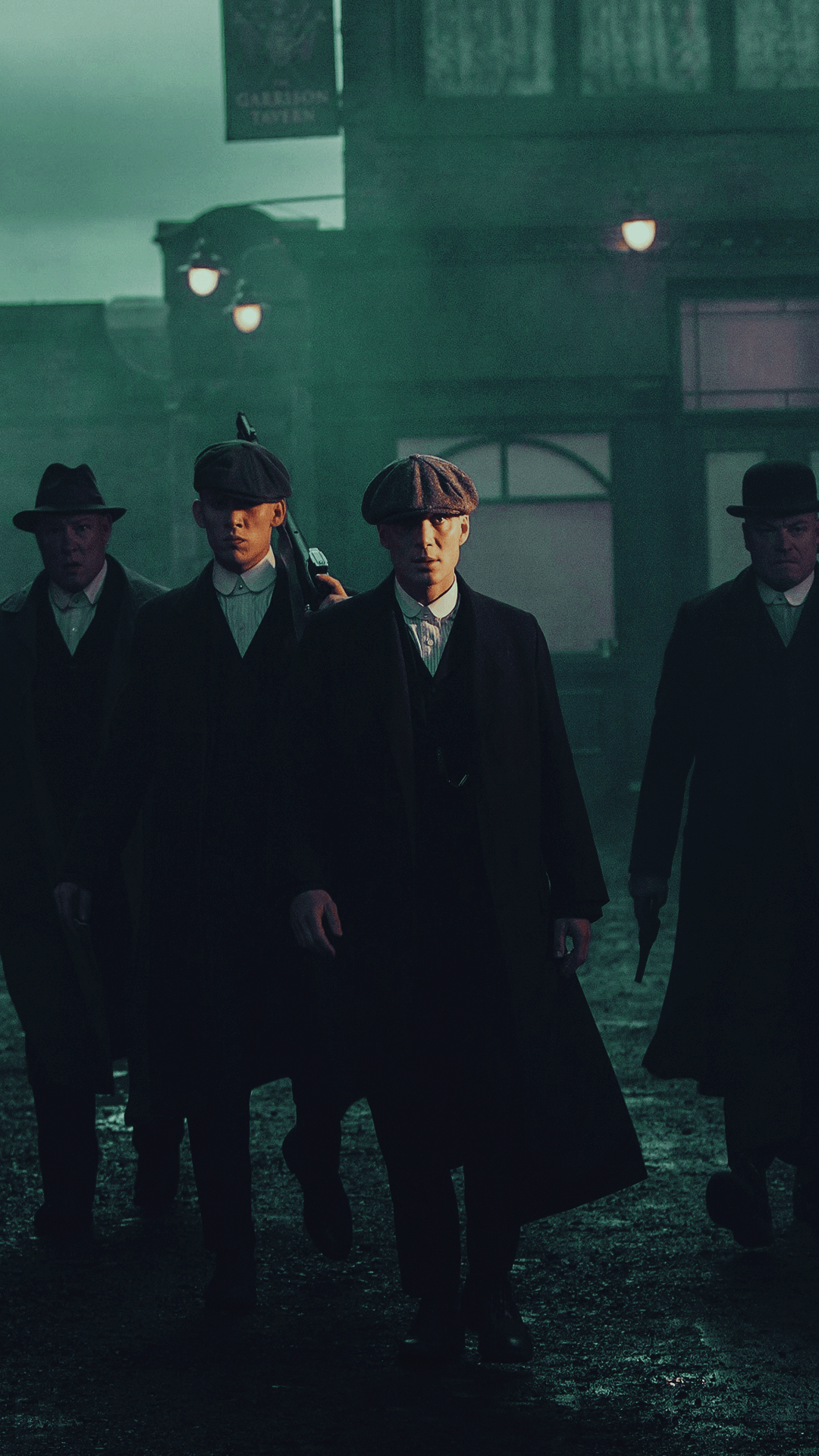 Peaky Blinders, Shelby-Brüder, Straße, Birmingham, Dunkel, Grünstich, 1080x1920, Handy-Hintergrund