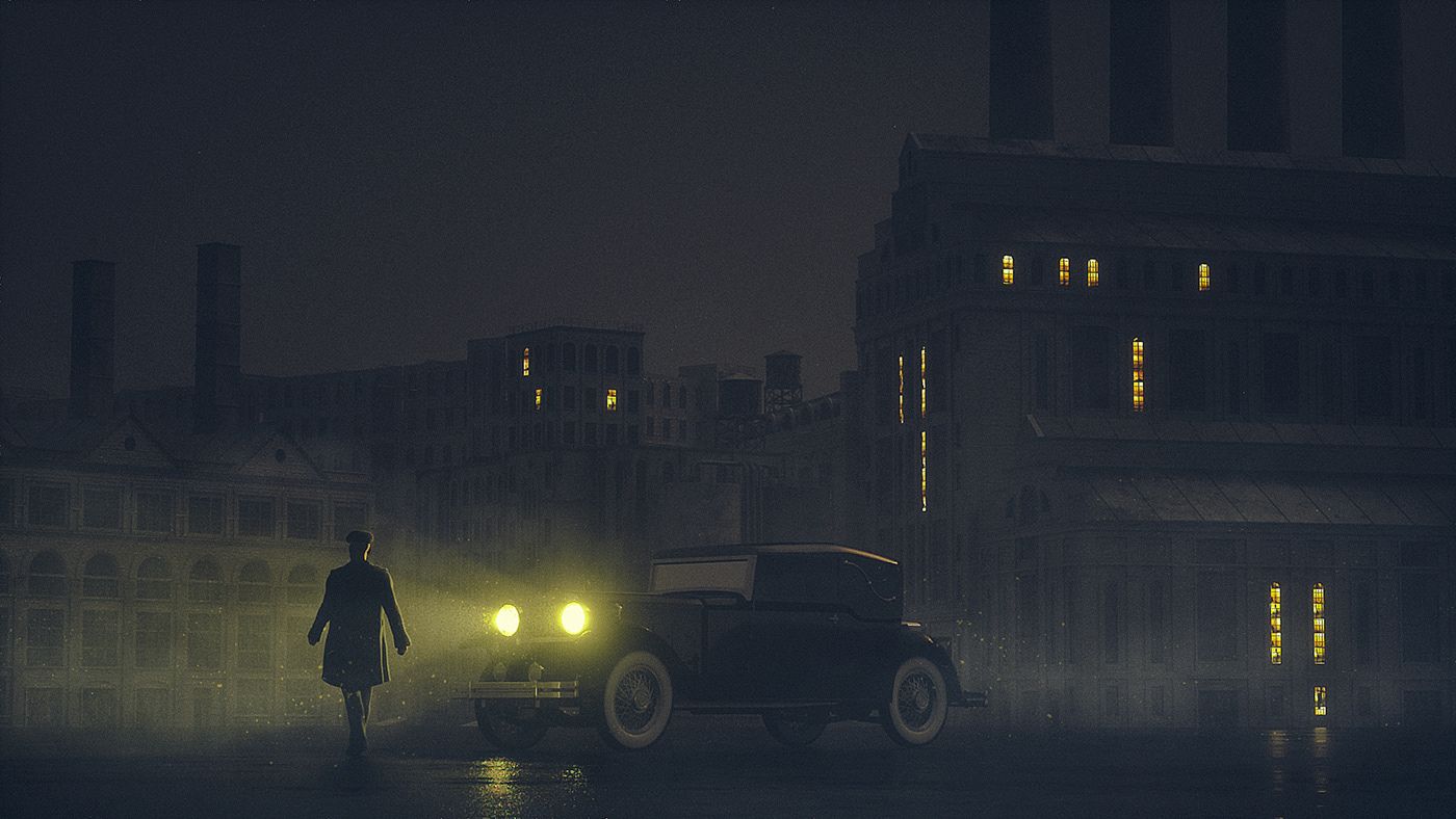 Peaky Blinders, Oldtimer, Scheinwerfer, Nebel, Nacht, Fabrik, HD, Windows-Hintergrundbild