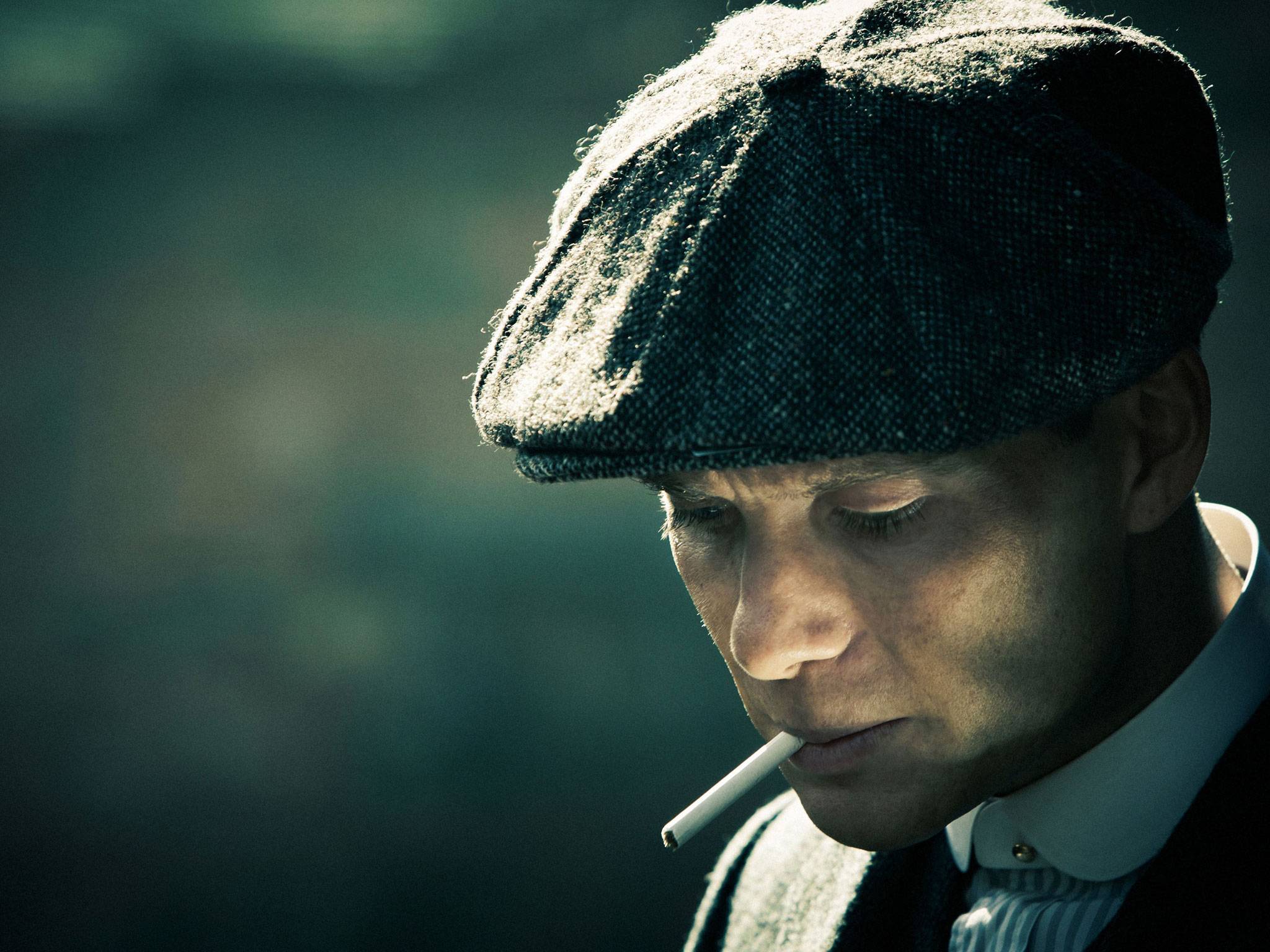 Thomas Shelby, Cillian Murphy, Peaky Blinders, Schiebermütze, Zigarette, Nahaufnahme, Full-HD-Tablet-Hintergrundbild