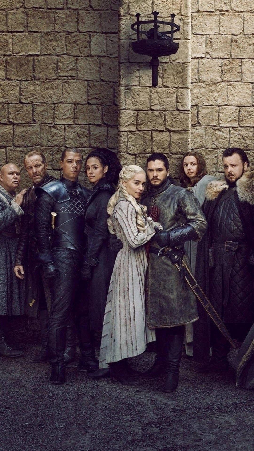 Game of Thrones, Daenerys Targaryen, Jon Schnee, Besetzung, Gruppenbild, Full HD, iPhone-Hintergrundbild