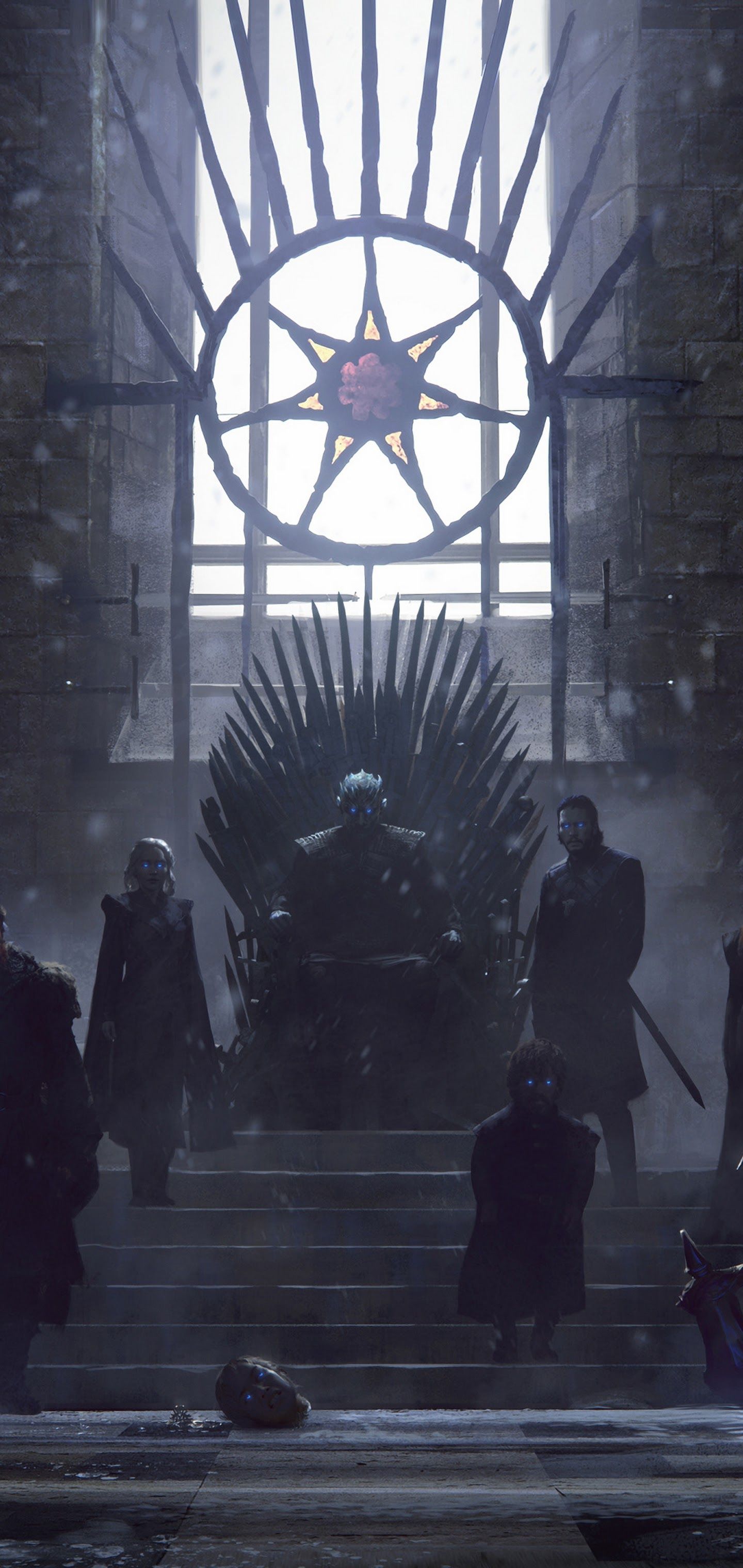 Drachenstein, Thronsaal, Game of Thrones, Dunkel, Fenster, 1440x3040, Handy-Hintergrund