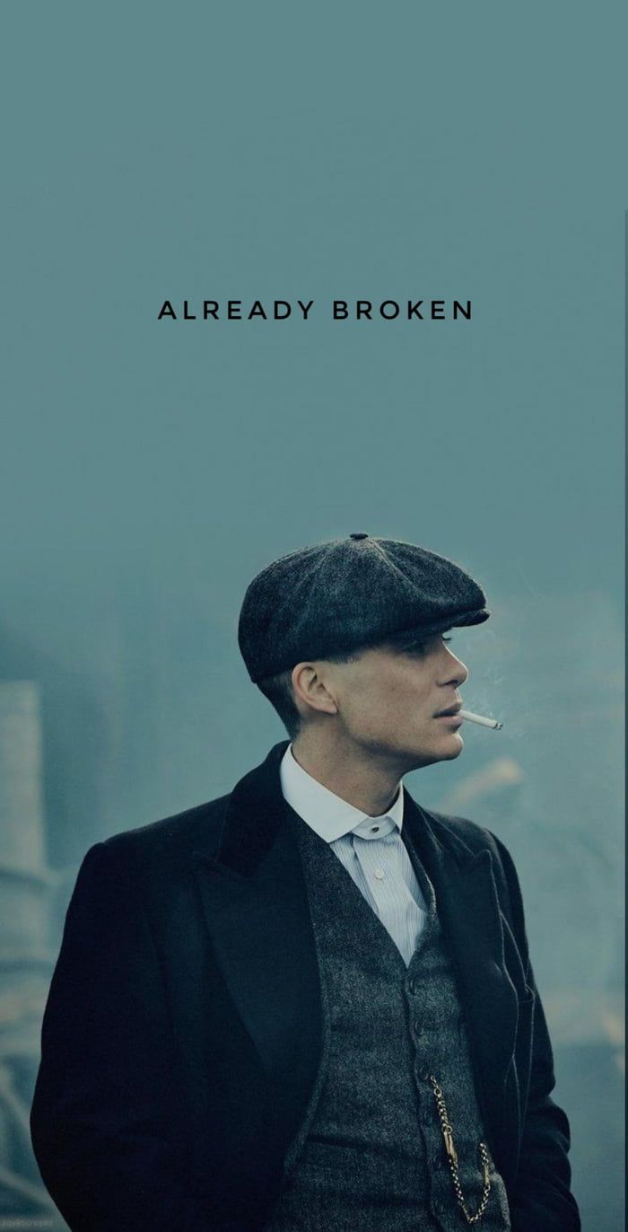 Thomas Shelby, Cillian Murphy, Peaky Blinders, Already broken, Zigarette, Türkis, Handy-Hintergrund