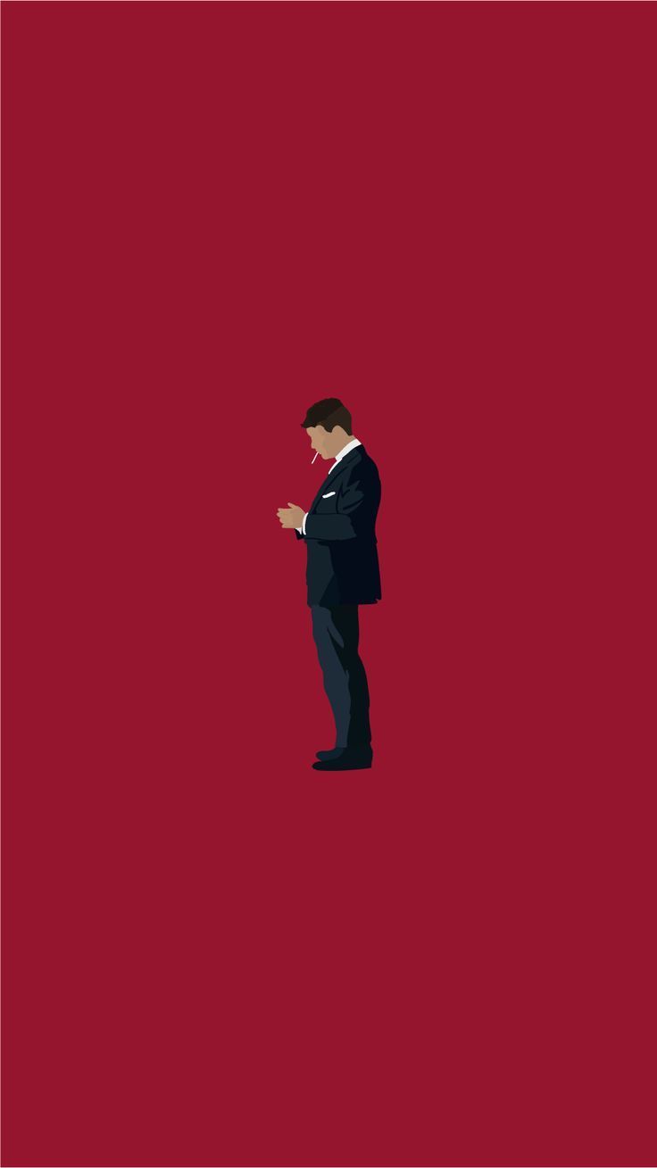 Thomas Shelby, Peaky Blinders, Roter Hintergrund, Minimalistisch, Sperrbildschirm fürs iPhone